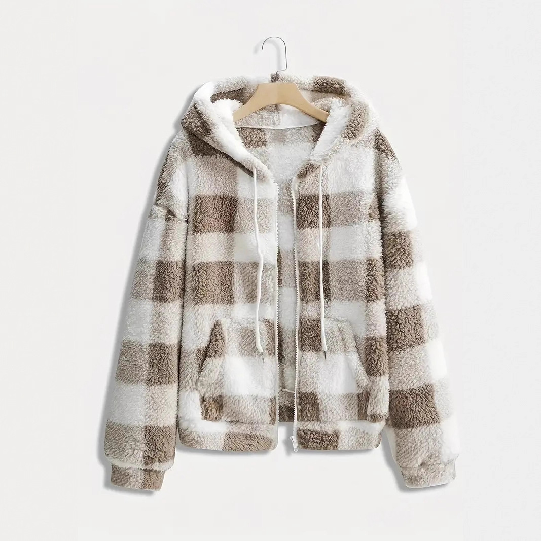 Women's Fleece Zip-Up Hooded Jacket