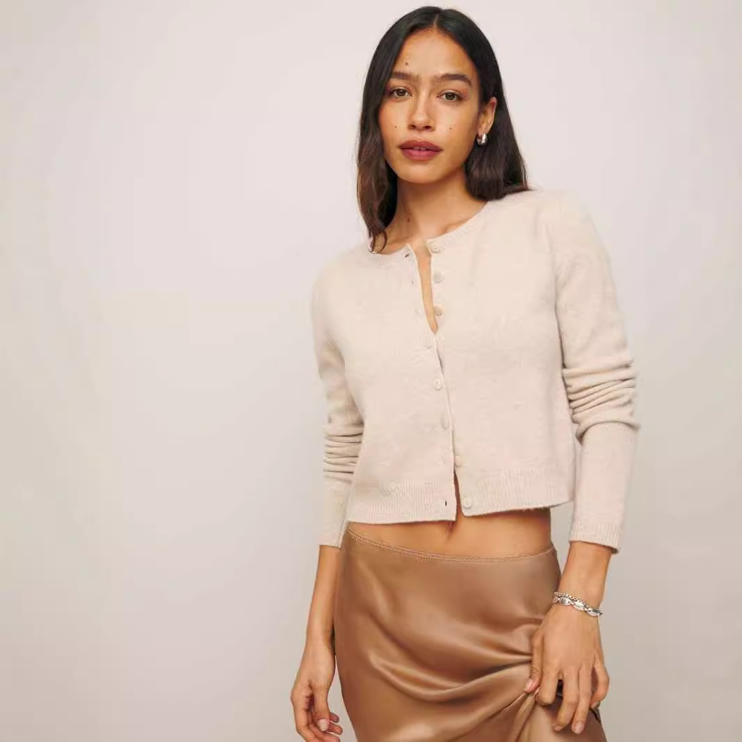 Women's Long Sleeve Button-Up Knit Cardigan