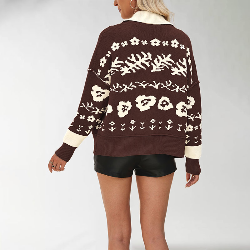 Square Neck Button Knit Cardigan Sweater
