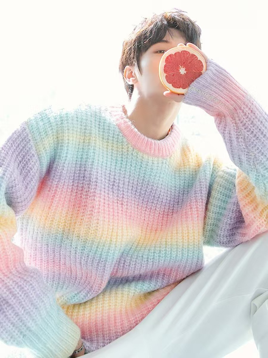 Trendy Color-Block Lazy Style Women's Sweater
