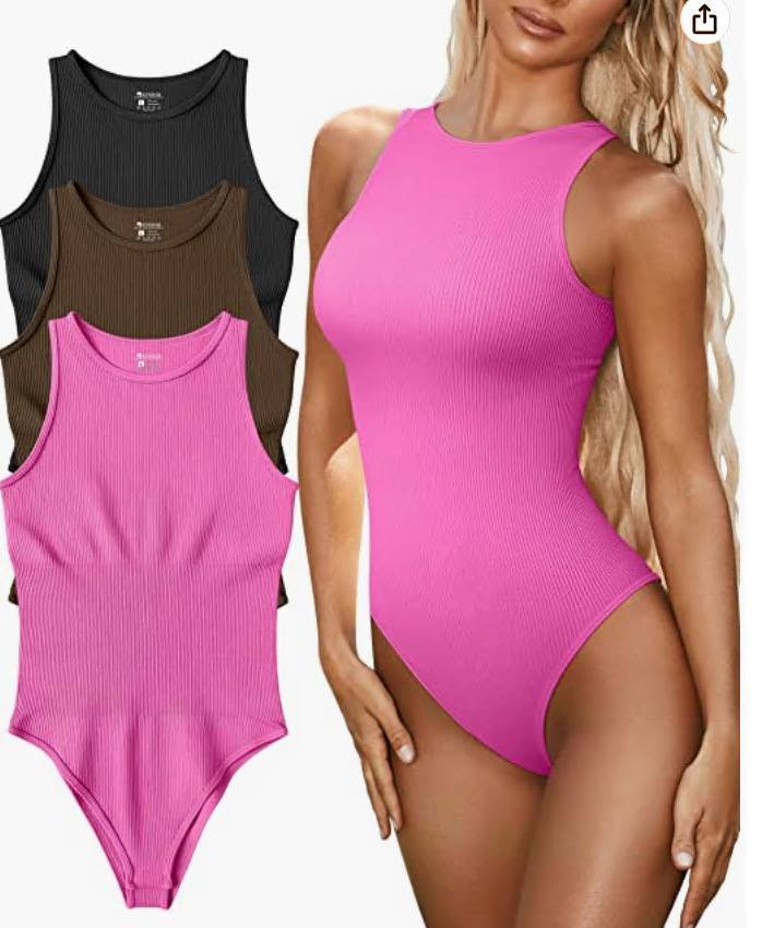 Women's Sleeveless Ribbed Bodysuit High Neck Solid Color