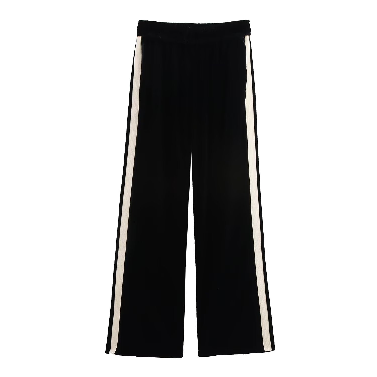 Velvet-Like Spliced Shirt and Pants Set