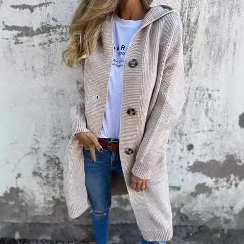 Women's Mid-Length Casual Knit Cardigan Sweater