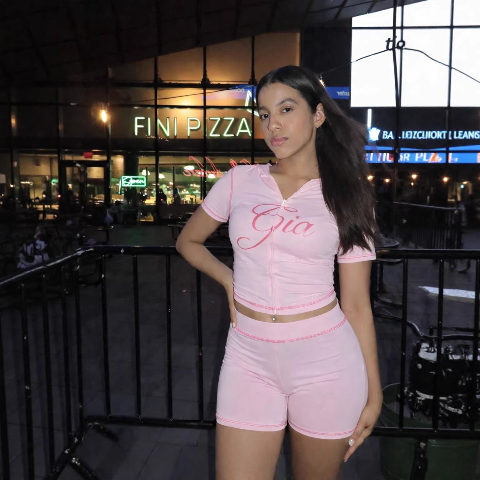 Letter Print Short Sleeve & Shorts Set