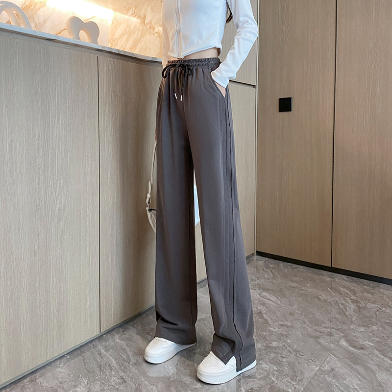 Women's High-Waist Straight-Leg Sweatpants with Pockets