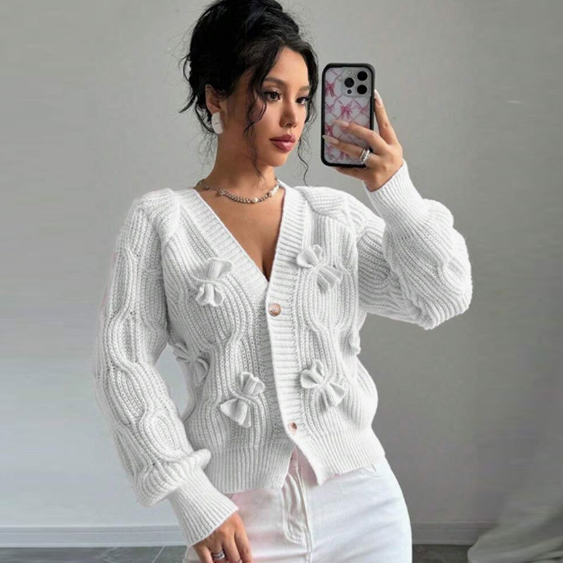 Women's Bow Knit Cardigan Sweater Coat