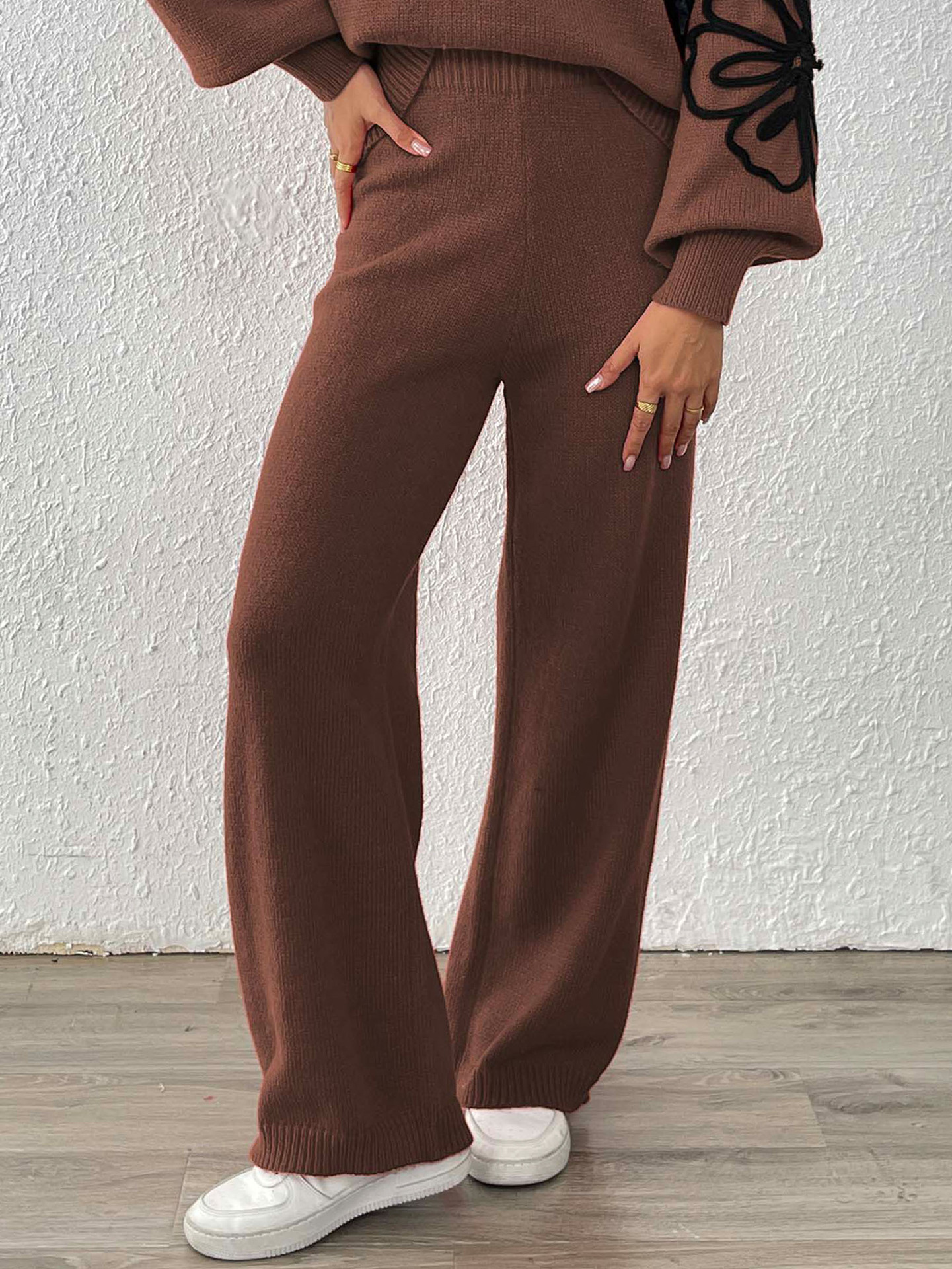 Women's High-Waist Straight Wide-Leg Pants
