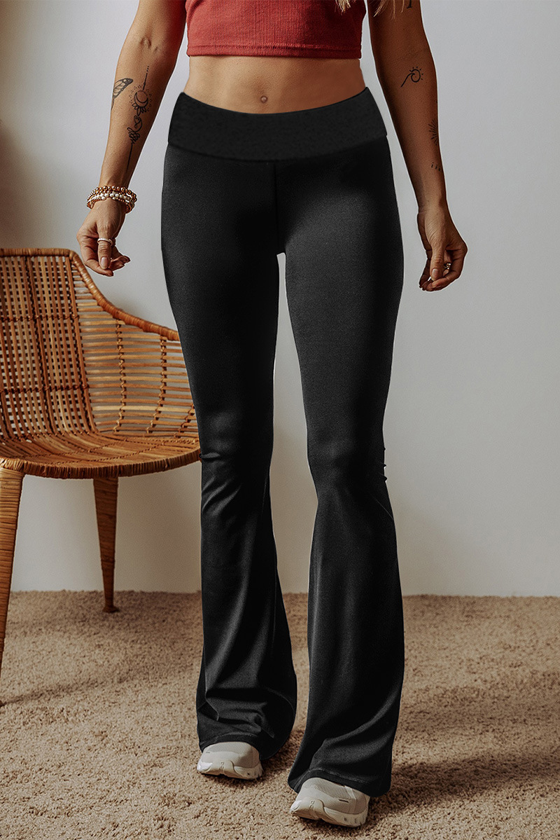 Solid Color High-Waist Skinny Pants