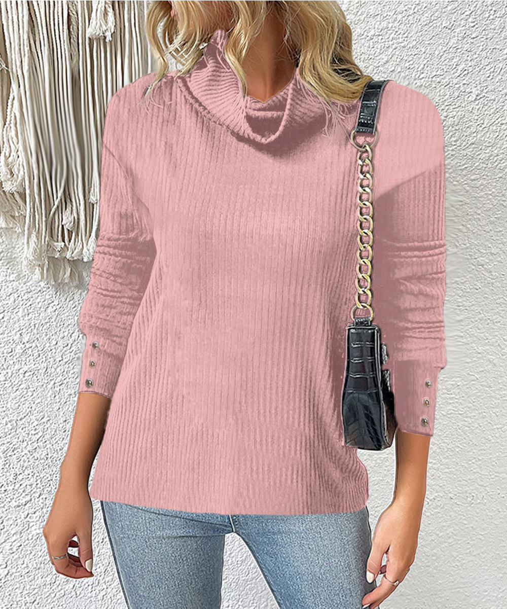Women's High Neck Knit Sweater Pullover