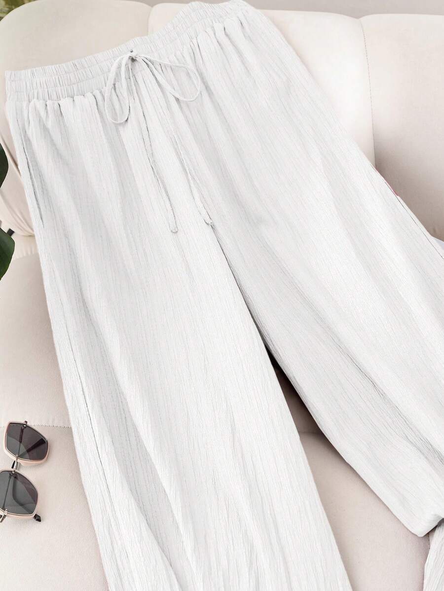 Women's High-Waist Wide-Leg Pants Plus Size Loose Casual Drapey Trousers