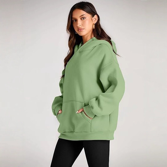Women's Loose Hooded Sweatshirt Long Sleeve Warm Casual Pullover