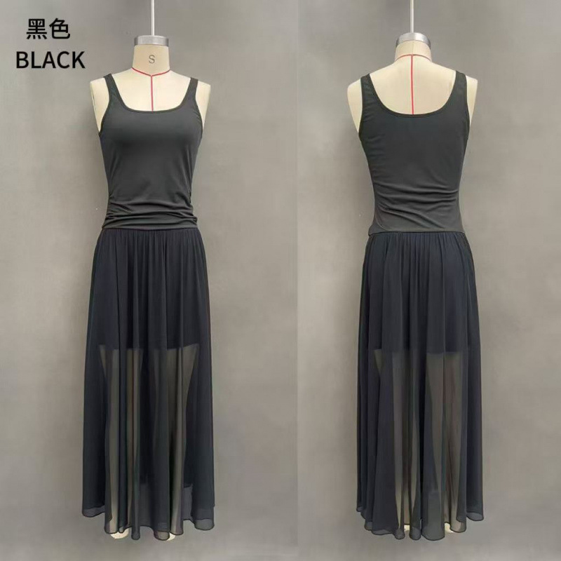 Women's Summer Slim Fit Low Neck Mesh Spliced Dress