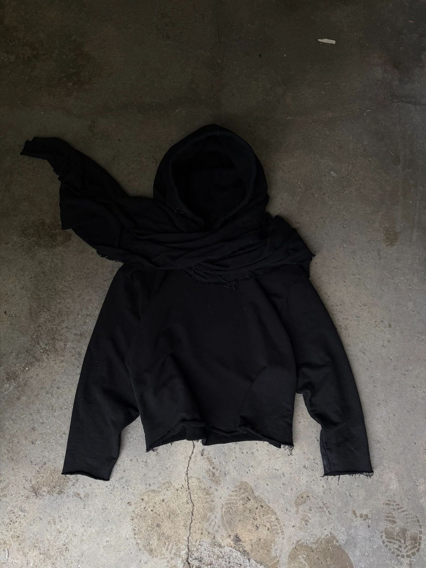 Women's Hooded Sweatshirt with Scarf Color Block Streetwear
