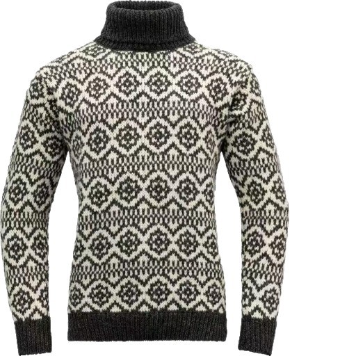 Men's Retro Argyle Turtleneck Sweater Loose Fit Pullover Knit