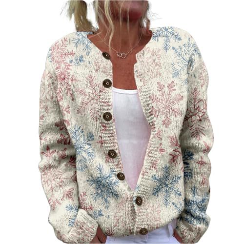 Women's Forest Leaf Print Button Cardigan Sweater