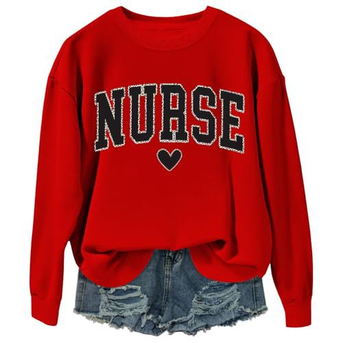 Nurse Heart Print Women's Crewneck Sweatshirt