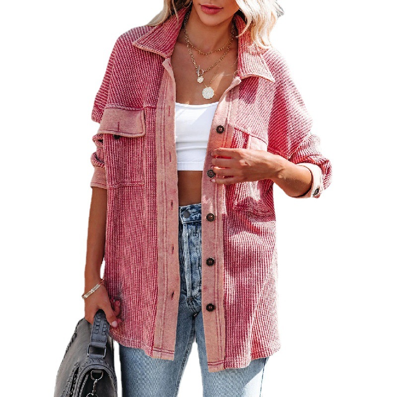 Women's Collared Single-Breasted Long-Sleeve Knit Cardigan