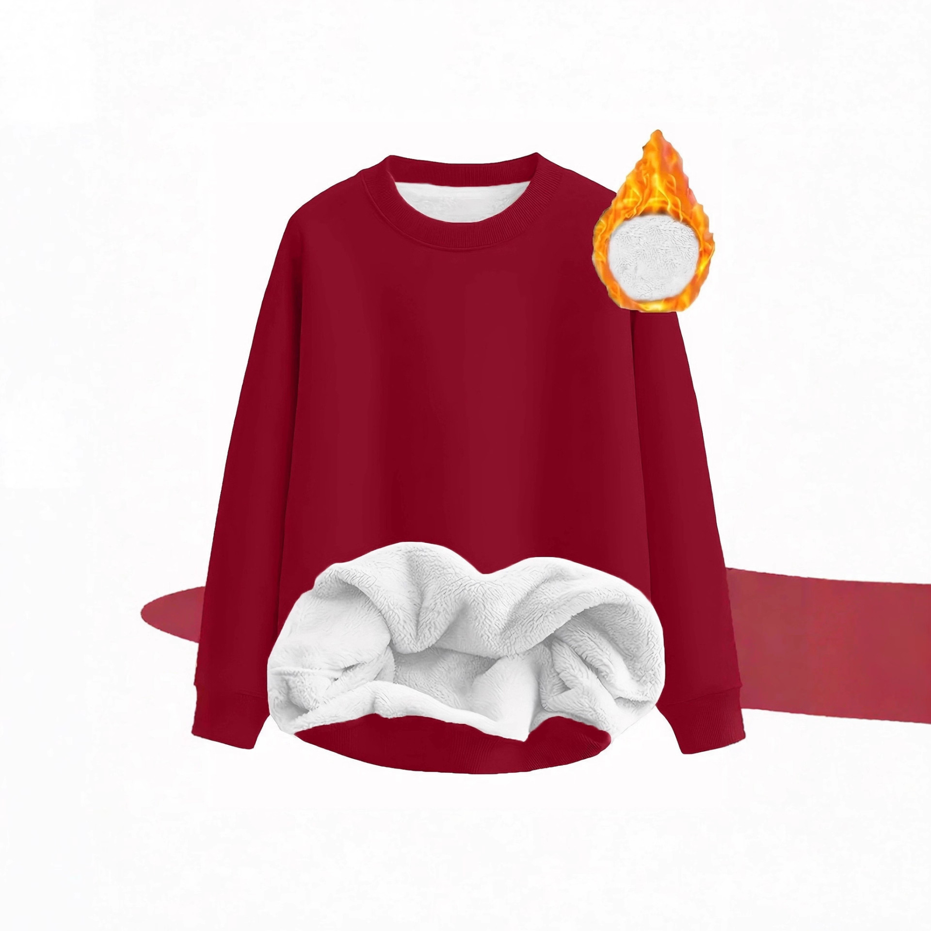 Women's Solid Color Long Sleeve Crewneck Pullover Sweatshirt