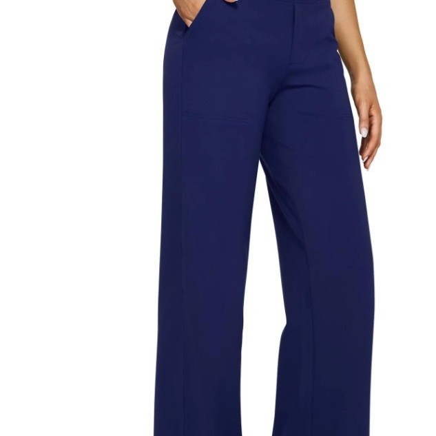 Women's Casual High-Waist Straight-Leg Knit Pants with Pockets