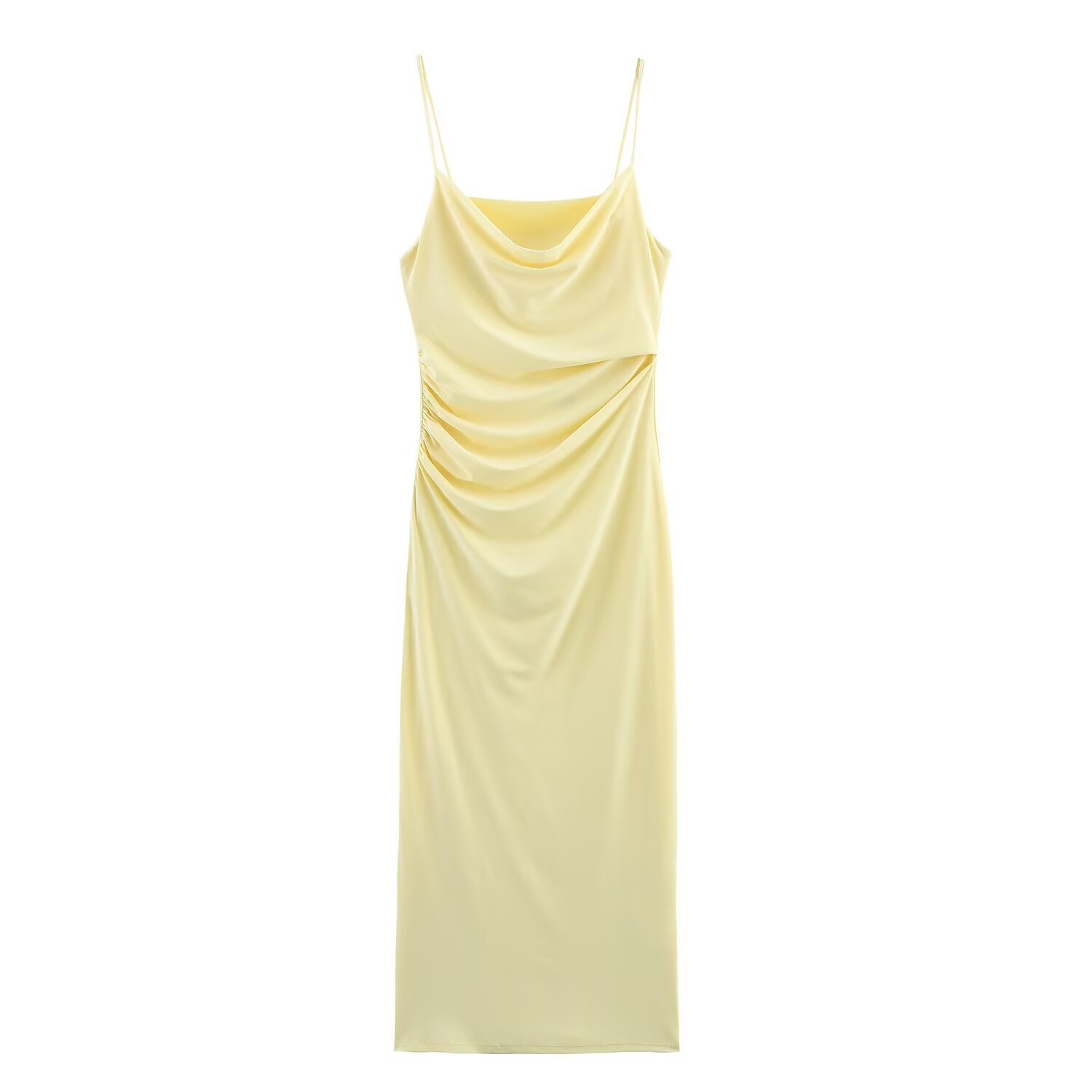 Pleated Bodycon Cami Dress Sleeveless Midi