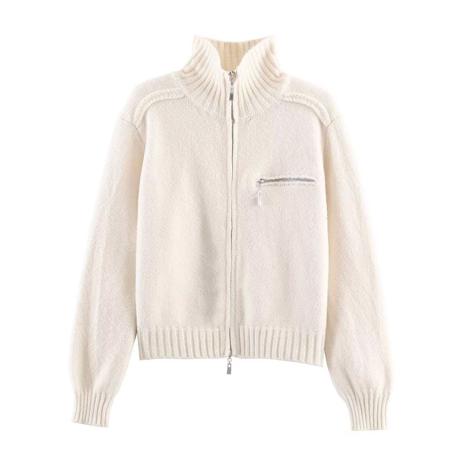 Women's Soft Knit Double-Zip Cardigan Sweater