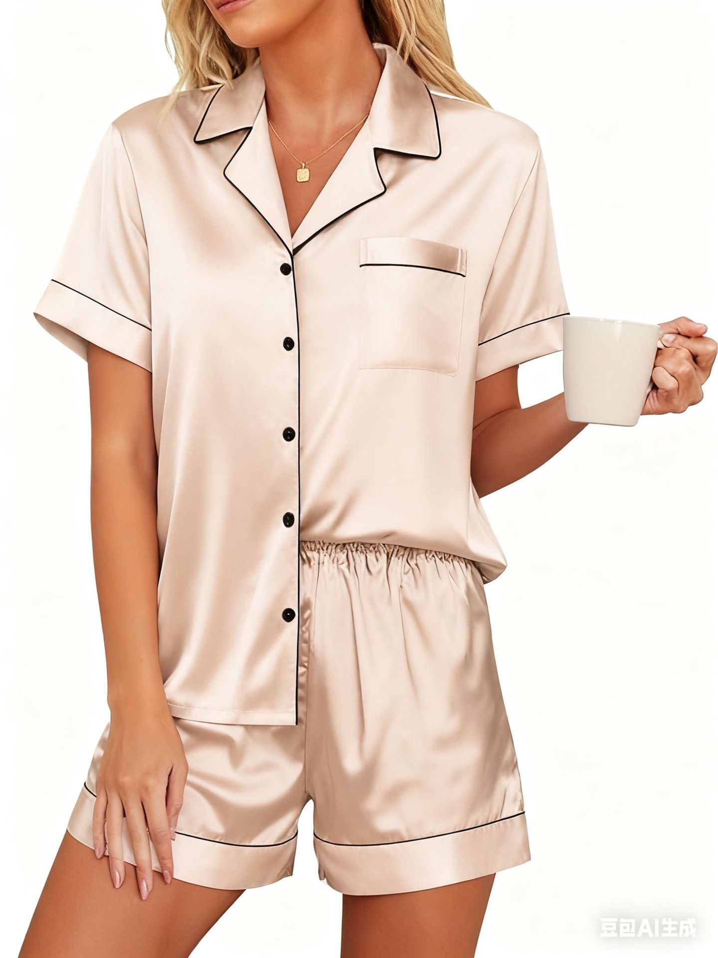 Women's Cuban Collar Floral Print Short Sleeve Shirt Set