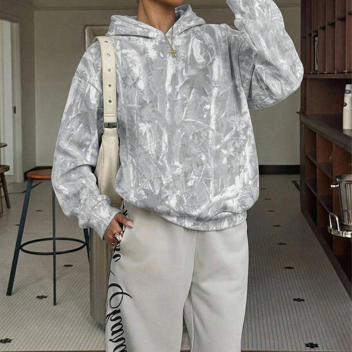 Women's Casual Long-Sleeve Hooded Sweatshirt