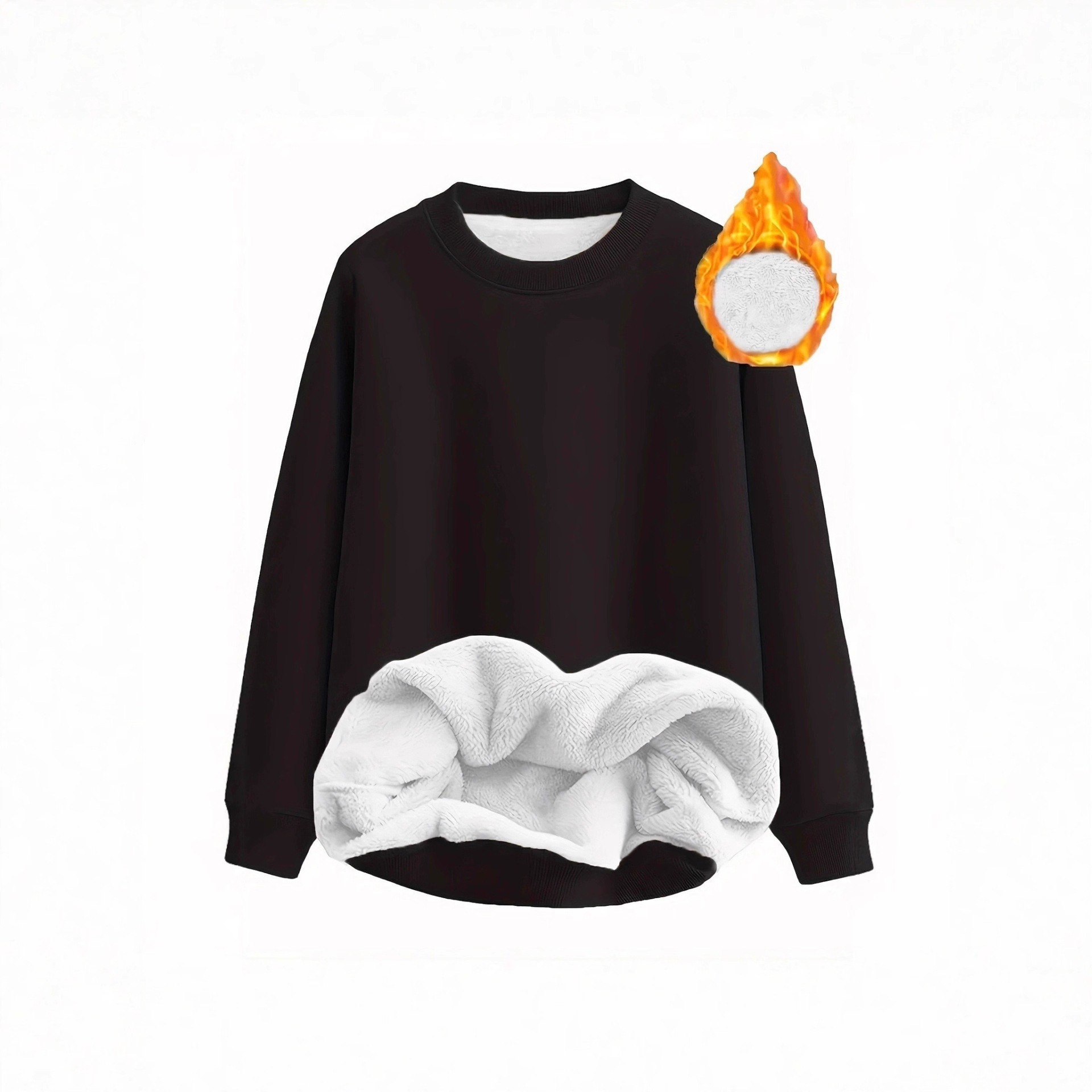 Women's Solid Color Long Sleeve Crewneck Pullover Sweatshirt