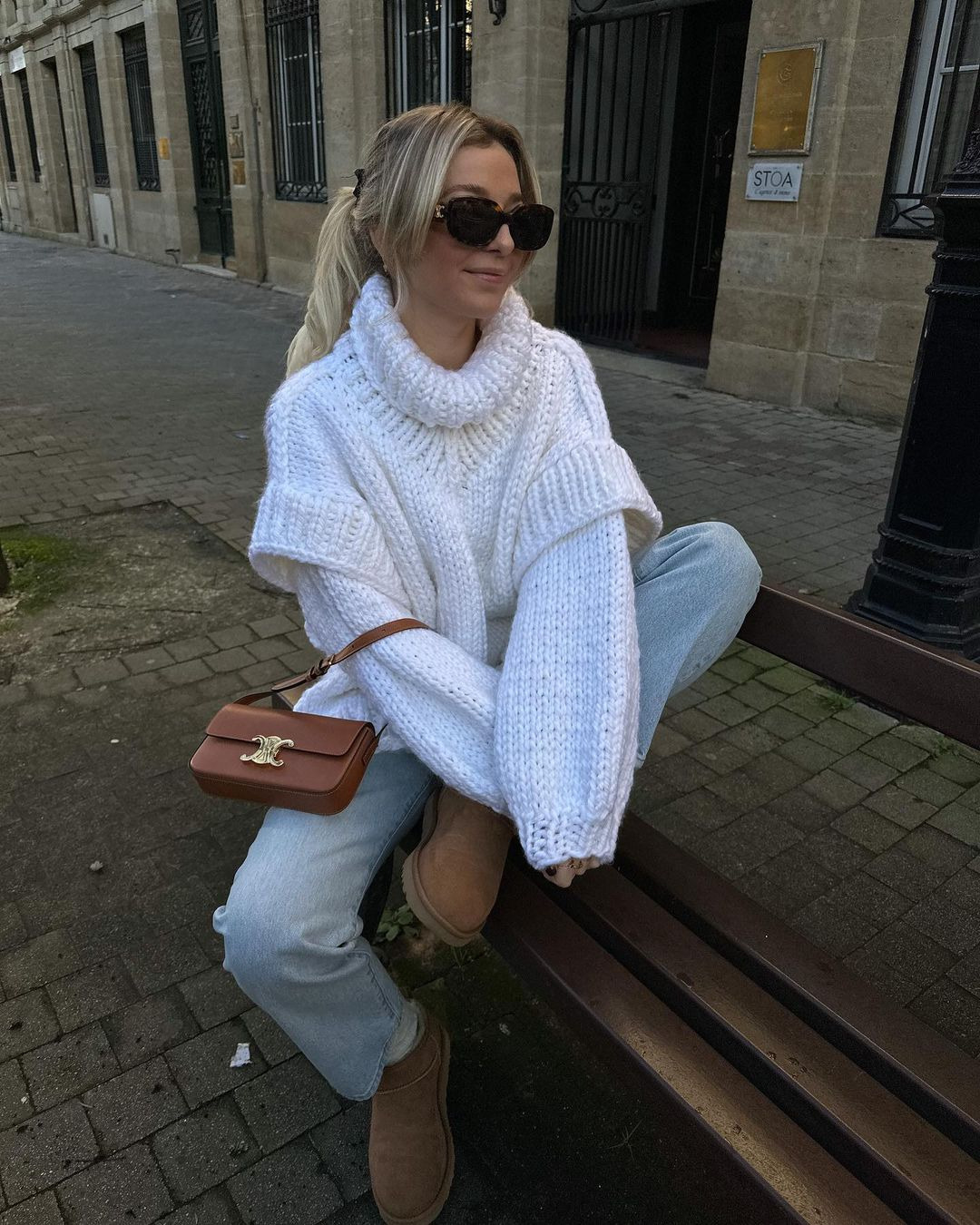 Fluffy High Neck Pullover Sweater Long Sleeve Knit Top