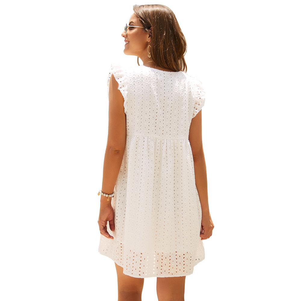 Women's V-Neck Sleeveless Lace Dress