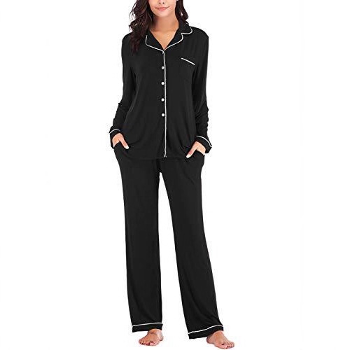 Women's Cuban Collar Printed Long Sleeve Button Set