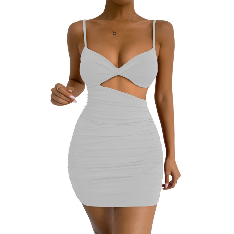 Women's Solid Color Cutout Cami Bodycon Dress