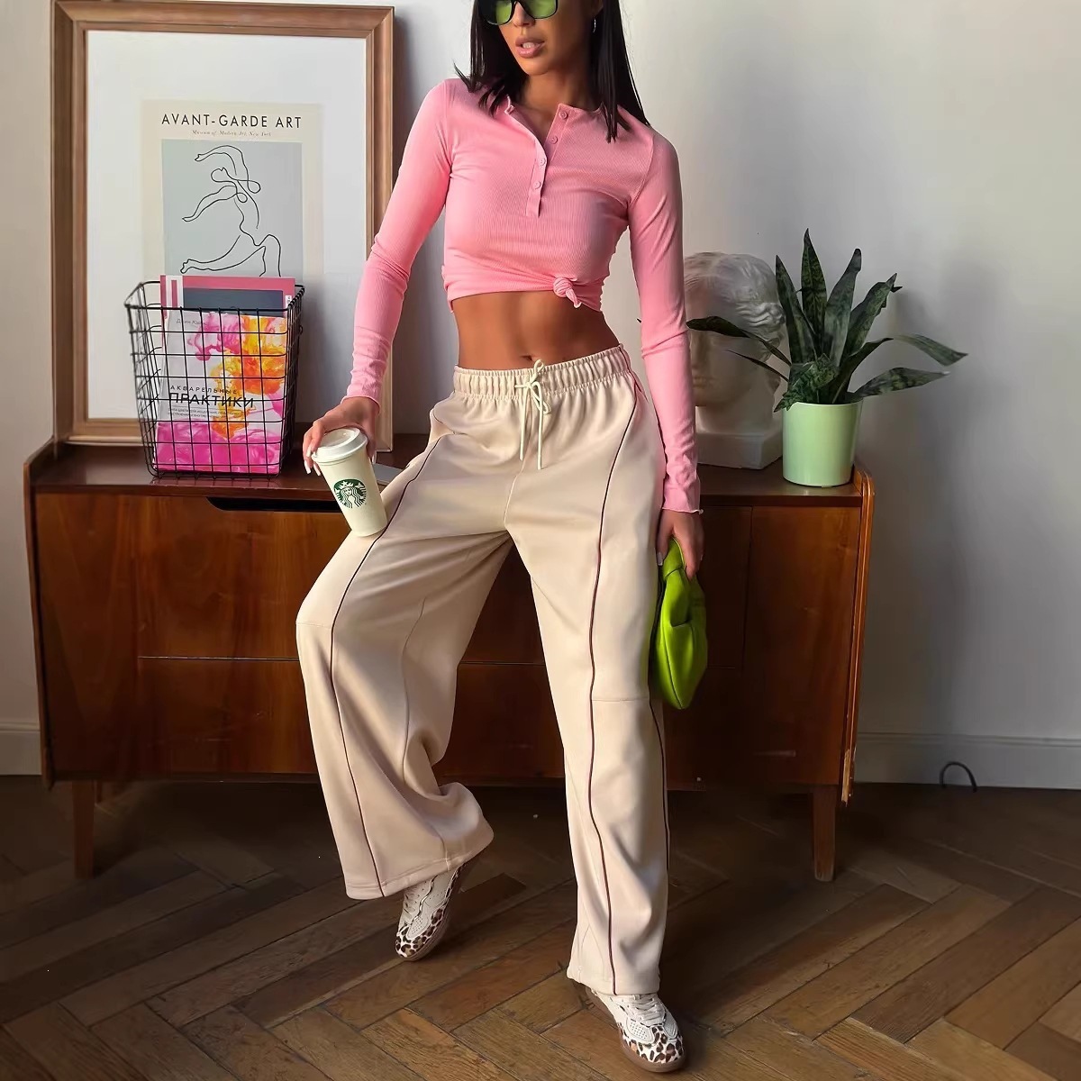 Women's Y2K Streetwear Drawstring Wide-Leg Pants