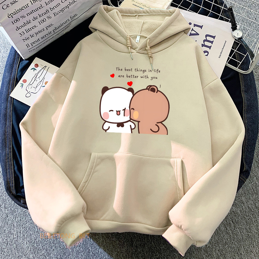 Women's Panda Heart Print Hoodie