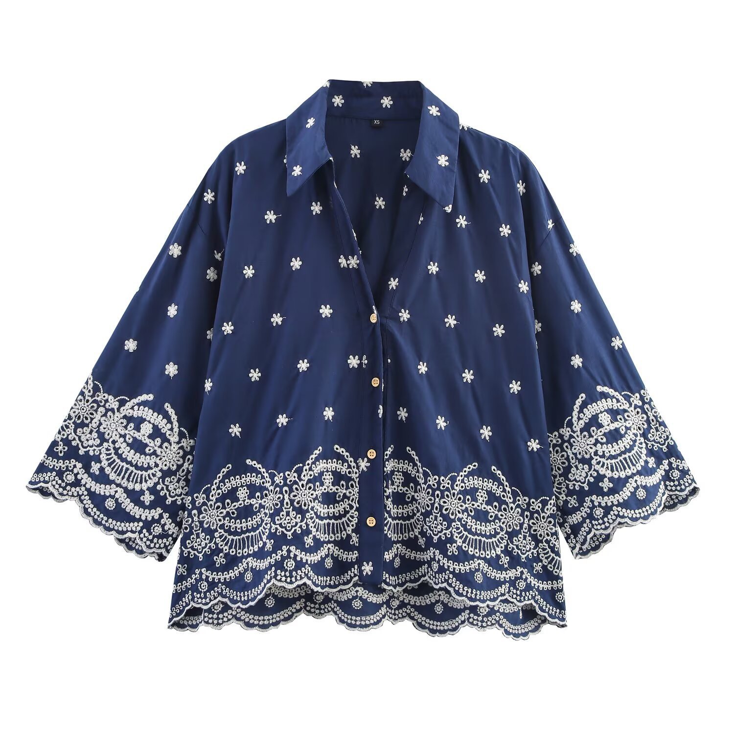 Embroidered Shirt & Pants Set Casual Two-Piece Outfit