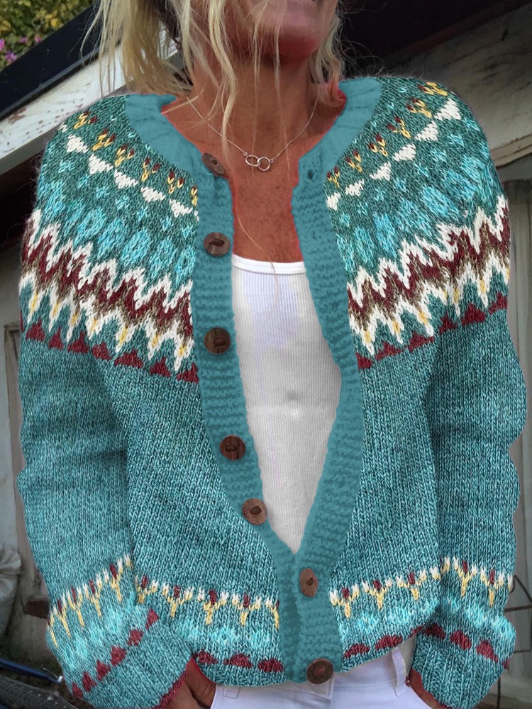 Women's Colorblock Open-Front Cardigan Sweater