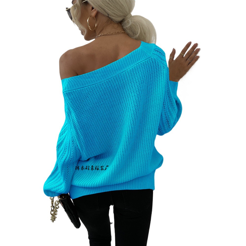 One-Shoulder Cutout Knit Sweater Plus Size Pullover