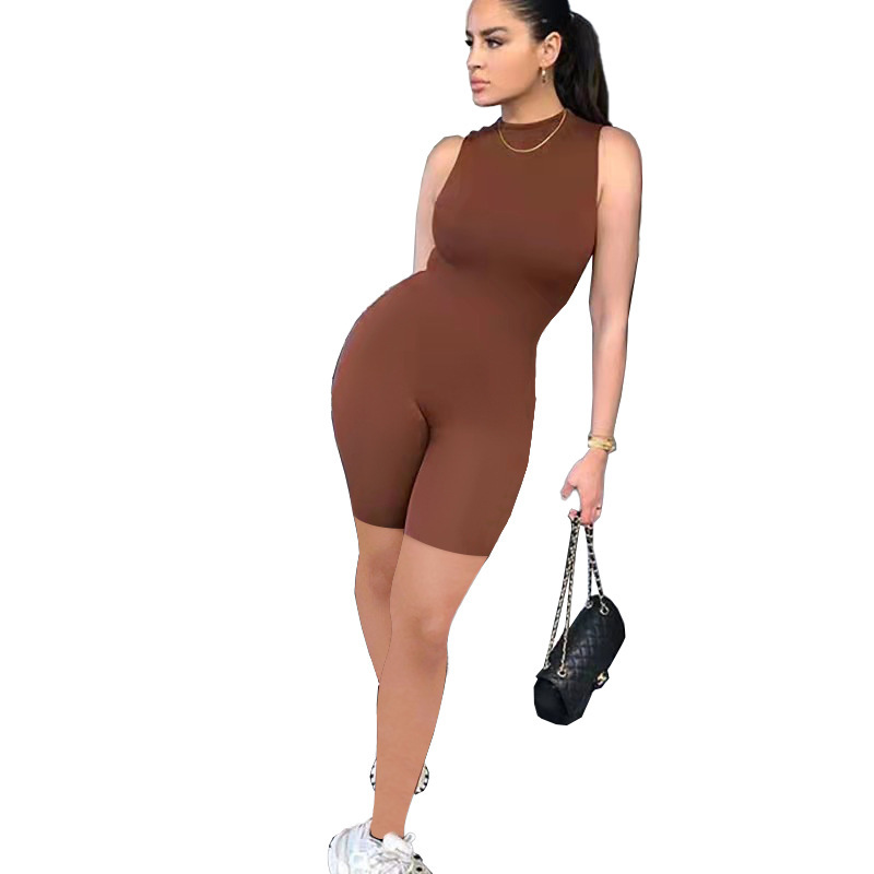 Women's Sleeveless High Waist Bodycon Jumpsuit