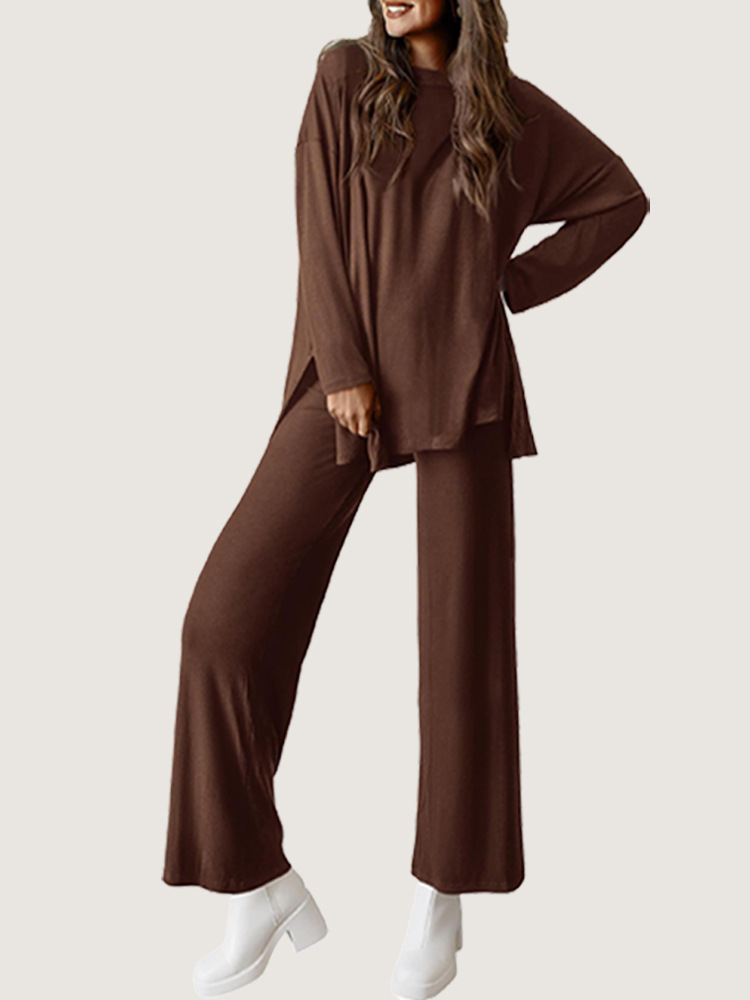 Women's Solid Color Pajama Set Loose Relaxed Loungewear