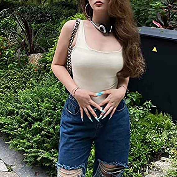Women's Ribbed U-Neck Sleeveless Bodysuit