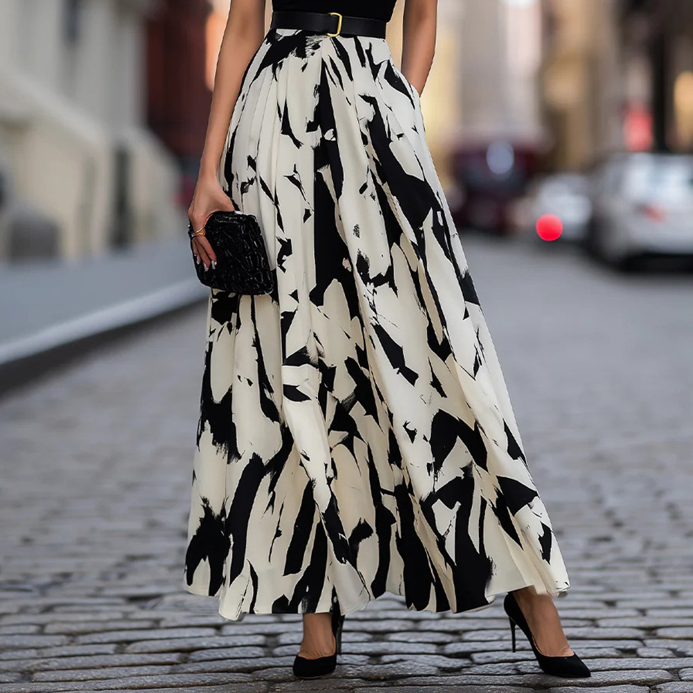 Women's Printed Patchwork Casual Dress