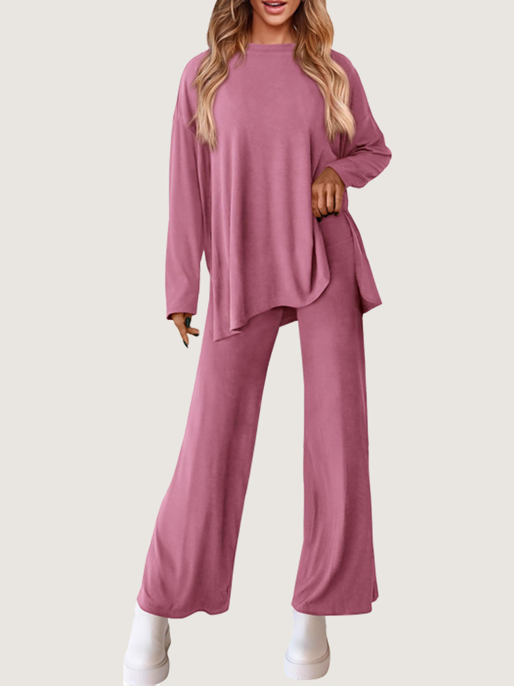 Women's Solid Color Pajama Set Loose Relaxed Loungewear