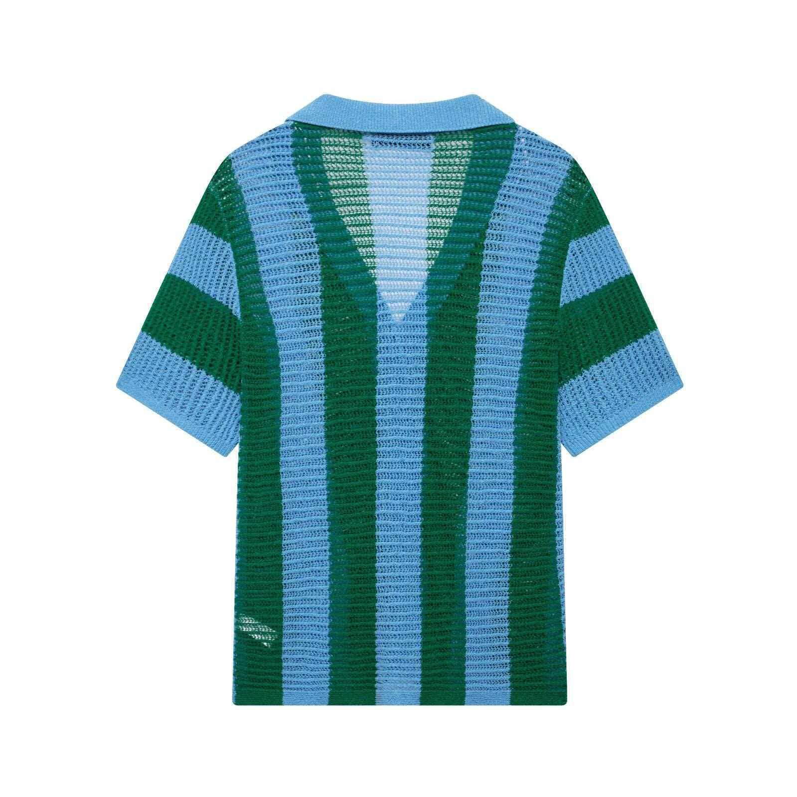 Women's Striped Short Sleeve Polo Shirt and Pants Set