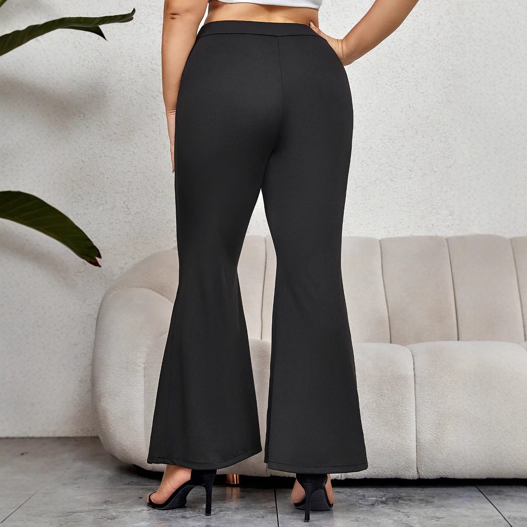Women's Flared Pants Casual Plus Size Cropped Trousers