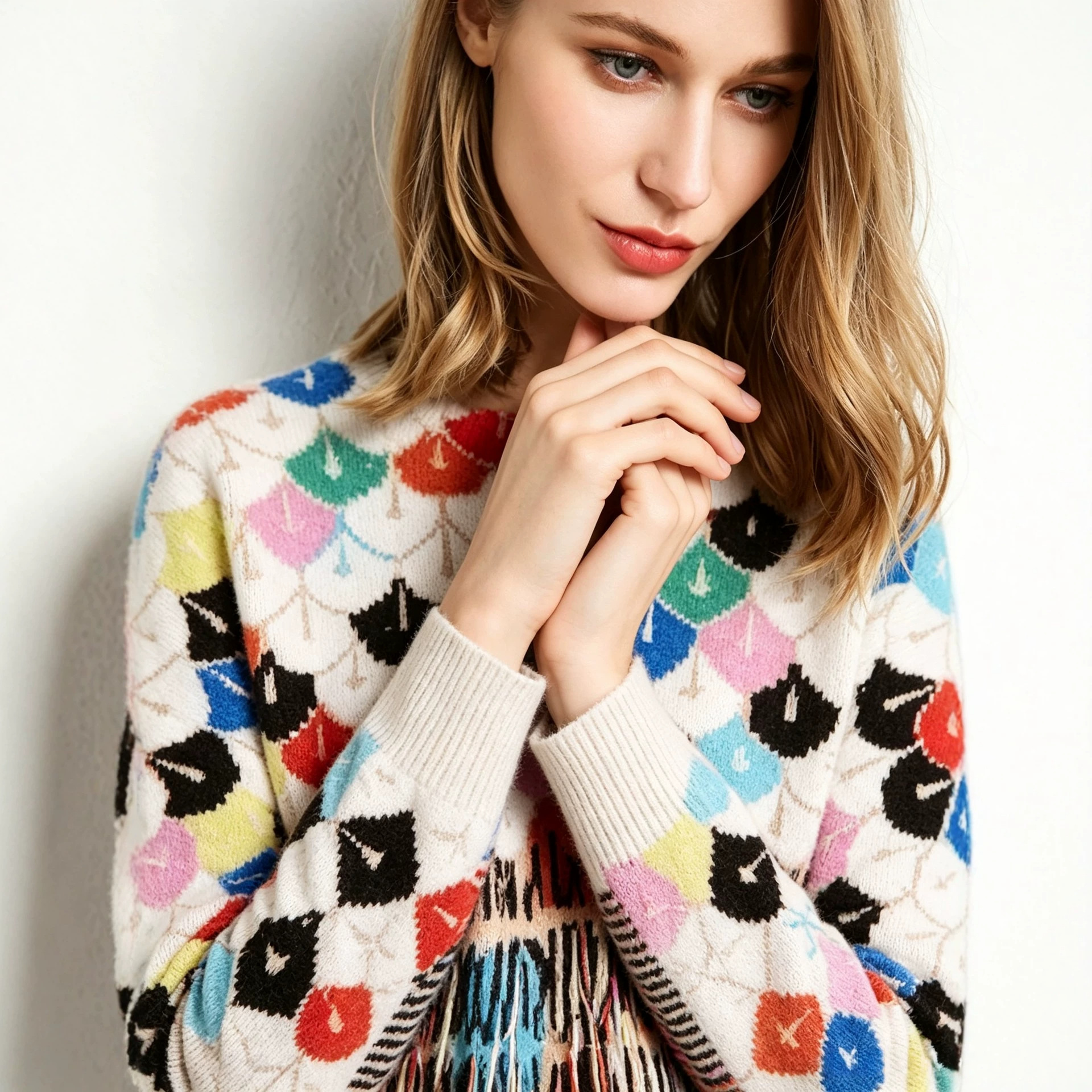 3D Print Christmas Sweater Women's Crewneck Long Sleeve Pullover
