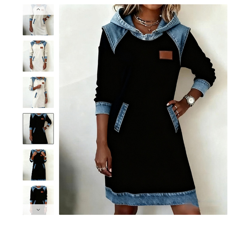 Women's Color-Block Patchwork Long-Sleeve Bodycon Dress