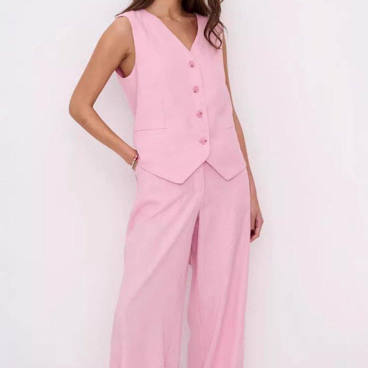 Women's Sleeveless Vest and Pants Two-Piece Casual Set