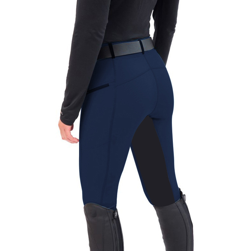 Women's High-Waist Skinny Equestrian Pants with Zipper