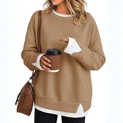 Women's Faux-Layer Loose Casual Long-Sleeve Sweatshirt