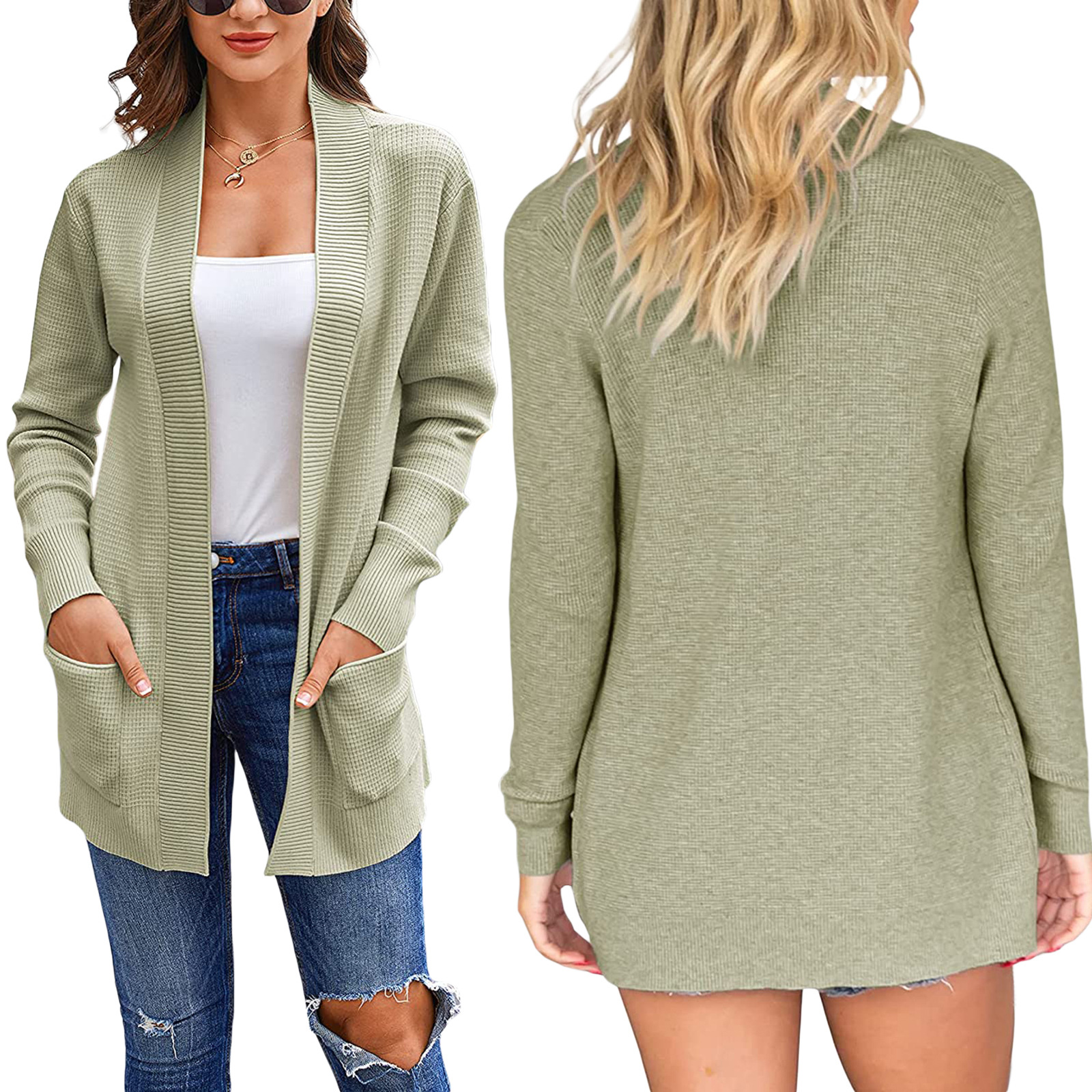 Women's Knit Cardigan Sweater with Pockets